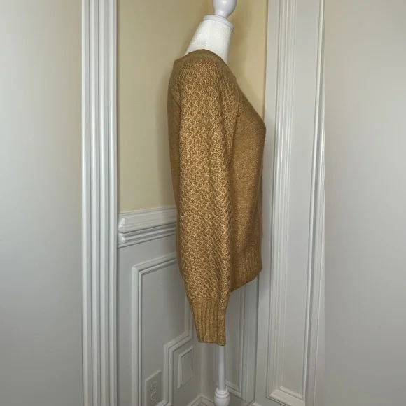 J. Crew Honeycomb Balloon~Sleeve Crewneck Sweater Size XS - Picture 4 of 11